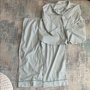 J.Crew Men’s Pajama Set Cotton Striped Green White 3X